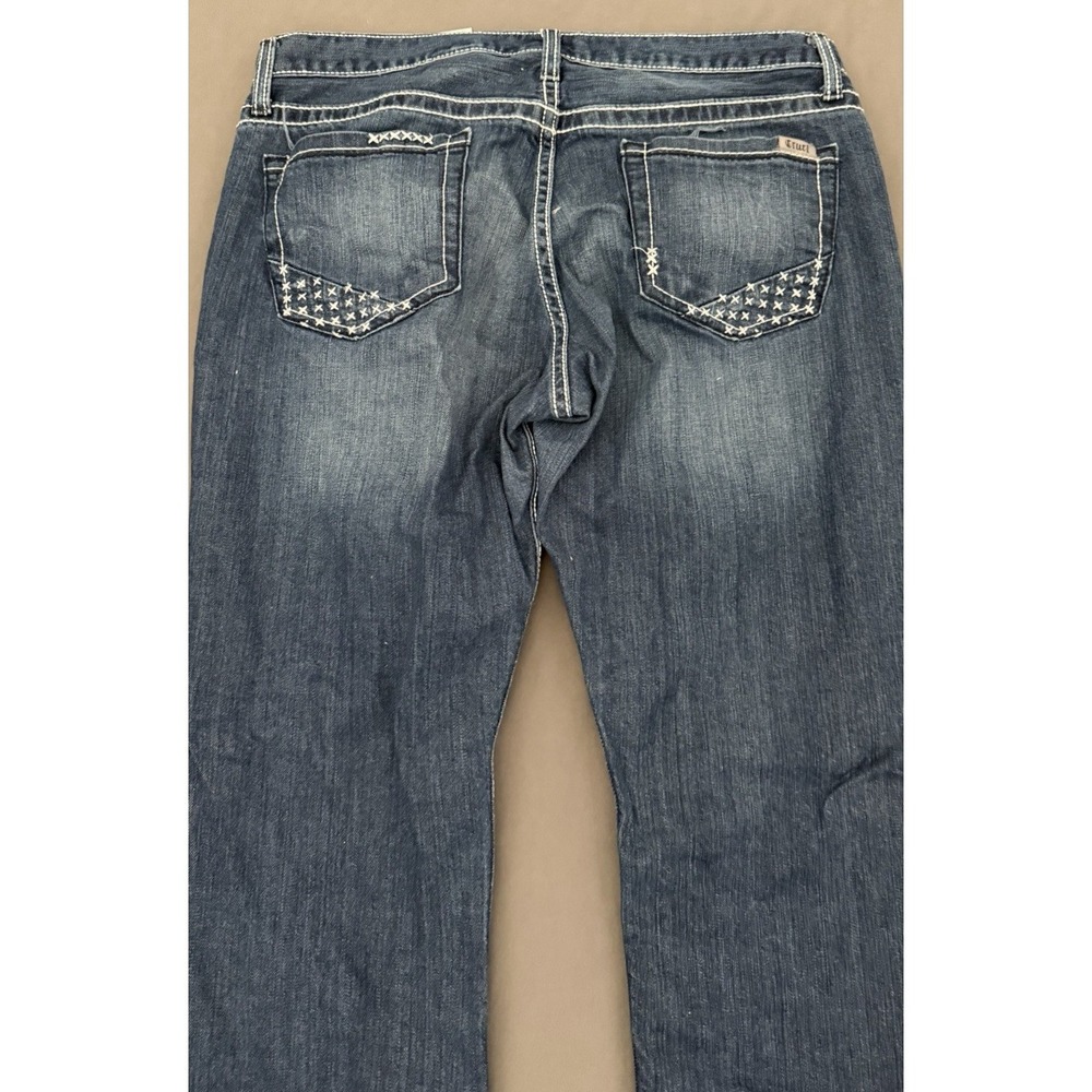 Cruel Denim Rhyon Dark Jeans Womens Sz 30/9R Mid-Rise Straight Leg Patched Style - Picture 10 of 13